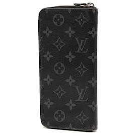 Louis Vuitton-Louis Vuitton Black Monogram Eclipse Vertical Zippy Wallet-Black