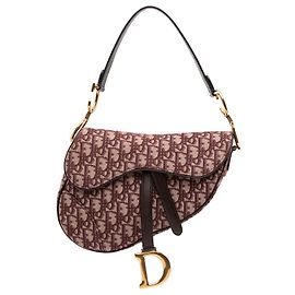 Bolsa Saddle em lona oblíqua vermelha Dior Vermelho