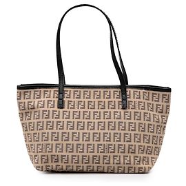 Fendi Beige Zucchino Canvas Tote Beige