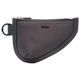 Bolsa de moedas em nylon cinza Dior Marrom Cinza antracite