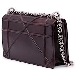 Dior-Dior Brown Mini Grained Calfskin Diorama Flap-Brown,Dark brown
