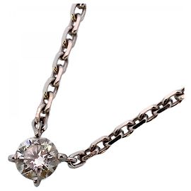 Colar Solitaire Cartier em ouro branco 18K com diamante Outro