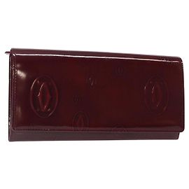 Cartier Happy Birthday Long Patent leather Dark red