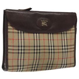 Pochette de lona con estampado Nova Check de Burberry Beige