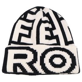 FENDI x MARC JACOBS FXQ950 Berretto con Logo Nero Bianco