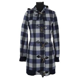 Paul & Joe Blauer Wollmantel Blau