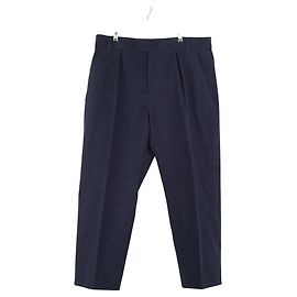 Loro Piana Pantalón recto de algodón azul Azul