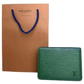 Tarjetero vintage de cuero EPI Louis Vuitton verde Verde