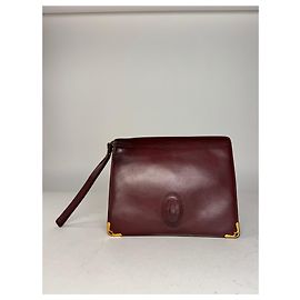 Clutch de cuero vintage Cartier burdeos Burdeos