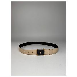 Cinto de couro vintage Yves Saint Laurent bege Bege