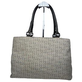 Céline Vintage Celine Monogram Leather Canvas Tote Vaf beige Brown Beige