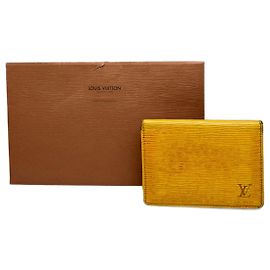 Vintage Louis Vuitton EPI Leather Card Holder Yellow Yellow