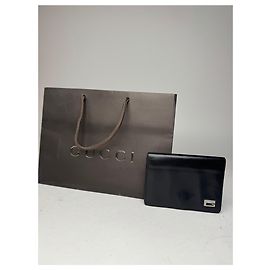 Vintage Gucci Leather Card Holder Black Black