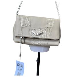 Bolsa de ombro Zadig & Voltaire Rock couro efeito crocodilo bege Bege