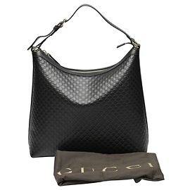 Borsa a spalla in pelle nera Gucci Nero