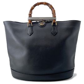 Gucci Diana große Leder-Tote Schwarz