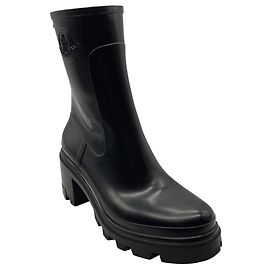 Botas de lluvia de goma con emblema negro de Moncler Negro