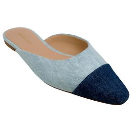 Mules de denim bicolor Veronica Beard Azul