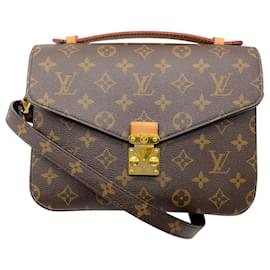 Louis Vuitton-Louis Vuitton Brown Monogram Coated Canvas Pochette Metis Handbag-Brown