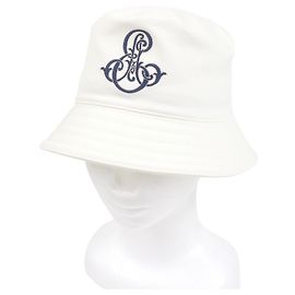 Hermès Sombrero bucket de algodón Hermes Harper Emile Blanco