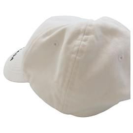Balenciaga-Boné de algodão com logo clássico Balenciaga-Branco