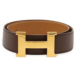Cinto de couro Constance da Hermès Marrom