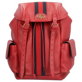 Gucci Web Stripe Medium Ophidia Rucksack Rot Marineblau