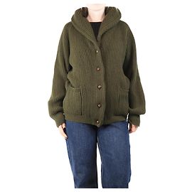 Crimson Grüner gerippter Schal-Cardigan - Größe XXL Grün