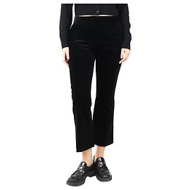 Frame Denim Schwarze, kurze Samthose - Größe UK 10 Schwarz