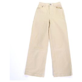 Pantalones de mezclilla de algodón Fendi Beige