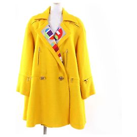 Chanel Tweed Wool Coat Yellow