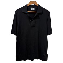 Seidenstrick-Polohemd von Salvatore Ferragamo Schwarz