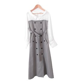 Autre Marque Robe Longue à Manches Superposées avec Ours REDYAZEL Beige