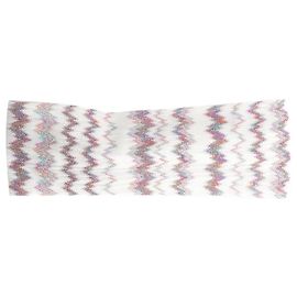 Missoni Faixa de cabelo zig-zag em lurex rosa e branco Rosa