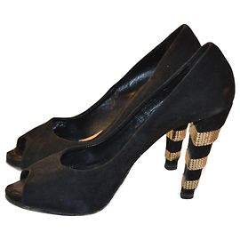 Le Silla Black Suede Ankle Boots Size 40 Black