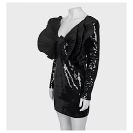 Saint Laurent-Saint Laurent Black Wool Sequin Dress - Size FR36 (S)-Black