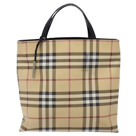 Burberry Nova Check Tote canvas check pattern Small Beige