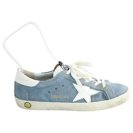 Golden Goose Baskets en daim bleues Bleu