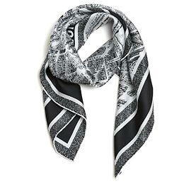 Christian Dior Paris Map Silk Iconic White Navy Twill Scarf NIB White Navy blue