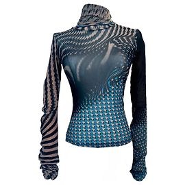 Just Cavalli Cavalli Psychedelic mesh top Blue