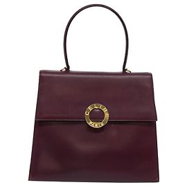 Céline Celine Circle Logo Handbag Leather Purple