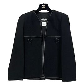 Chanel Tweedjacke aus Wolle und Seide schwarz Schwarz