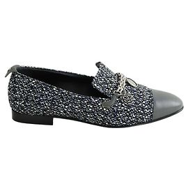 Chanel Mocassini in tweed blu navy Blu navy