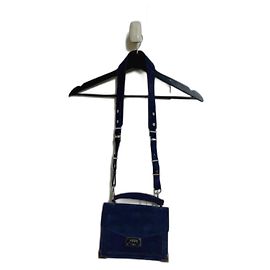A bolsa Emily azul marinho da The Kooples em couro de bezerro com alça de ombro Prata Azul Azul marinho Azul escuro Hardware prateado