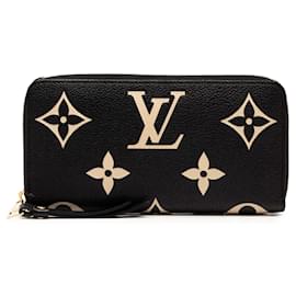 Louis Vuitton-Louis Vuitton Black Monogram Empreinte Giant Bicolor Zippy Long Wallet-Black
