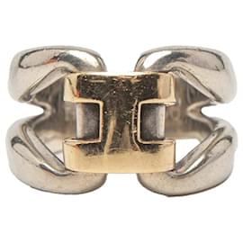Hermès-Bague Histoire en Argent Sterling et Or Jaune 18K Hermès-Argenté
