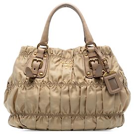 Bolsa Prada em tessuto gaufre marrom Marrom Bege
