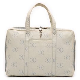 Bolso de viaje de denim azul CC de Chanel Azul Azul claro