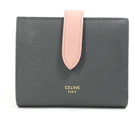 Céline Celine Two-Tone Small Strap Wallet Brown Pink