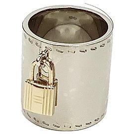 Anello per sciarpa Hermès con charm a forma di lucchetto Argento D'oro
